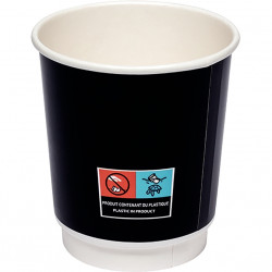 GOBELETS EN CARTON DOUBLE PAROIS NOIR 12 CL PQT20