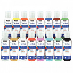 GOUACHE BRILLANTE CARTON DE 16 FLACONS DE 150ML BRILLO COULEURS ASSORTIES