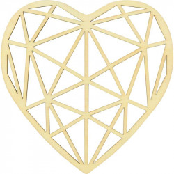 GRAND CŒUR ORIGAMI EN BOIS, DIAMÈTRE 20 CM