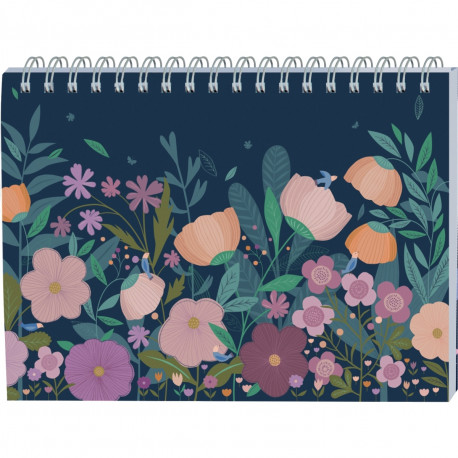 HEBDO PLANNER MALIN MINI LABO 15X21 FLEURS 1 semaine par page