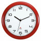 HORLOGE BLANCHE SILENCIEUSE DIAM. 30 HORNEW ROUGE  Hauteur des chiffres 1.8cm.  pile LR06/AA (REF614339) non fournie.