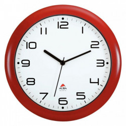 HORLOGE BLANCHE SILENCIEUSE DIAM. 30 HORNEW ROUGE  Hauteur des chiffres 1.8cm.  pile LR06/AA (REF614339) non fournie.