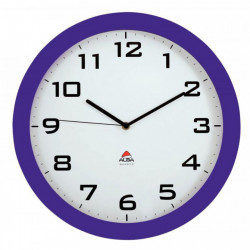 HORLOGE BLANCHE SILENCIEUSE DIAM. 38 HORNEW PRUNE  Hauteur des chiffres 1.8cm.  pile LR06/AA (REF614339) non fournie.