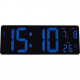 HORLOGE LCD MURALE/ A POSER Lisibilité parfaite à 25 m SECTEUR + PILES Adaptateur fourni + pile LR06. Dim : 37,5 x 13,5 x 3,8 cm