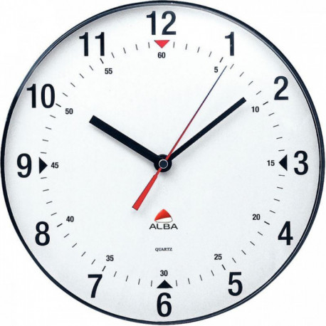 HORLOGE MAGNÉTIQUE DIAMÈTRE Ø25CM CHRIFFRE 18 CM PILE LR6 (REF614339) NON FOURNIE ALBA ONTIME HORCLASMAG