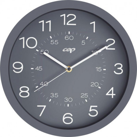 HORLOGE MINERAL Ø30 GRISE   Double graduation heures et minutesPile AA / LR06 fournie CEP 2008200201