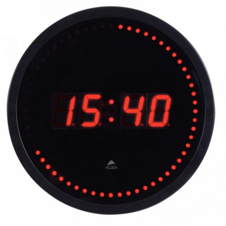 HORLOGE MURALE A LED HORLED Ø 30CM Hauteur des chiffres 5cm.   Adaptateur 9V fourni.