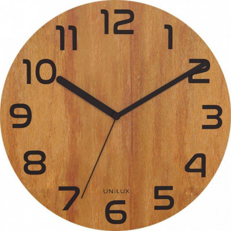 HORLOGE PALMA BAMBOO Ø30 CM LISIBILITYE JUSQUE 35 M  Pile AA / LR06 fournie UNILUX 