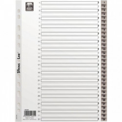 INTERCALAIRE NUMÉRIQUE 31 TOUCHES POLYPROPYLÈNE 12/100ÈME STRONG  A4 GRIS