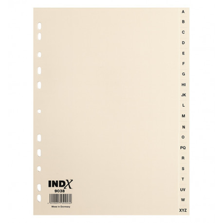 INTERCALAIRES ALPHABETIQUES A4 20 TOUCHES 160G CARTE RECYCLE PEAU ANE