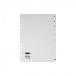 INTERCALAIRES NUMERIQUES POLYPRO 12/100ECART.MOYEN( GRIS  1-10  FT A4 INTROPA