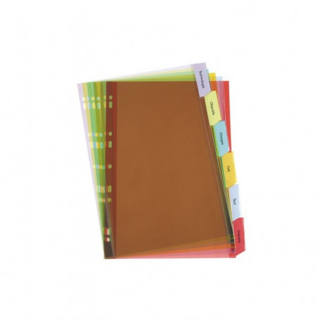 INTERCALAIRES PVC ONGLET PERSONNALISABLE A4 MAXI 6 TOUCHES REF223031 AVERY 604