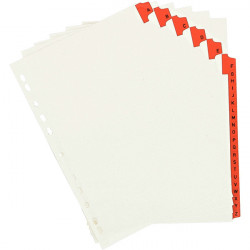 JEU DE 26 INTERCALAIRES ALPHABÉTIQUES TOUCHES RENFORCÉES FORMAT 21X29,7 CM