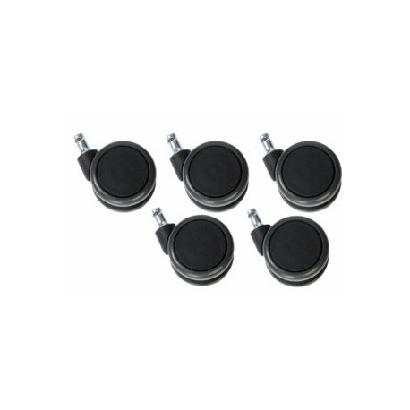 JEU DE 5 ROULETTES SOL DUR DIAM 65mm AXE 11mm