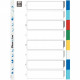 JEU DE 8 INTERCALAIRES  EN POLYPROPYLÈNE 12/100ÈME FORMAT A4 COULEURS ASSORTIES