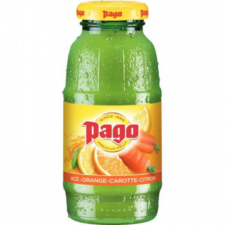 JUS ACE CAROTTES ORANGES CITRONS PAGO 20cl LOT DE 12