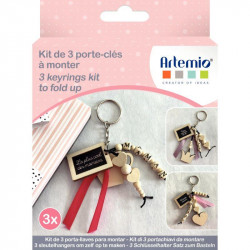 KIT 3 PORTE-CLES BOIS MAMAN