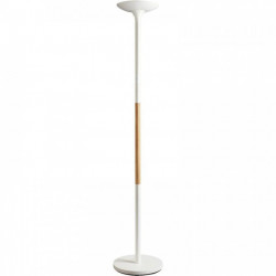 LAMPADAIRE BLANC ET BOIS LED PRYSKA 37W, 5 539 lumens 40 000 H Variateur sur mât de 3 niveaux Dim socle : 34 cm. H. 180 cm UNILU