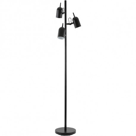 LAMPADAIRE TRIOT NOIR LED 12W, 3X470 Lumens.Lampadaire droit en acier / aluminium, équipé de 3 réflecteurs orientables.Livré ave