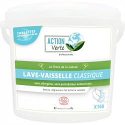  LAVE VAISSELLE CYCLE LONG PQT160 TABLETTES ACTION VERTE JEX ECOCERT FAB France CONTACT ALIMENTAIRE  ANTICALACIRE  HYDROSOLUBLE