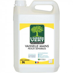 LIQUIDE VAISSELLE BIDON 5L A BASE  L D AGENTS D ORIGINE VEGETALE PEAU SENSIBLE L ARBRE VERT ECOLABEL FAB France 