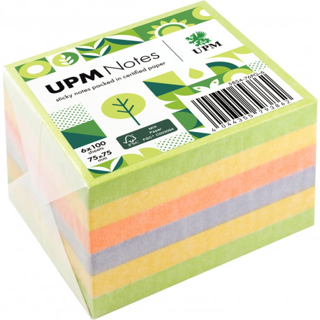 LOT 6 BLOCS REPOSITIONNABLES 100F. 75X75MM COLORIS SPRING