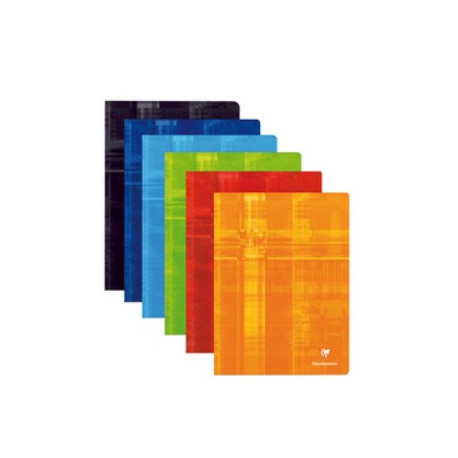 LOT DE 10 CAHIER 24X32 PIQURE  LIGNE + MARGE 96P 90G COUL ASS ET COUV PELLICULEE 63365C