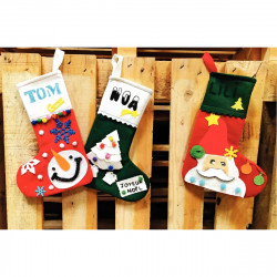LOT DE 10 CHAUSSETTES DE NOËL EN FEUTRINE