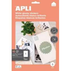 LOT DE 10 ETIQUETTE PHOTO BRILLANT JET D ENCRE A4 BLANC