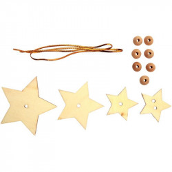 LOT DE 10 SUSPENSIONS ÉTOILES 3D EN BOIS