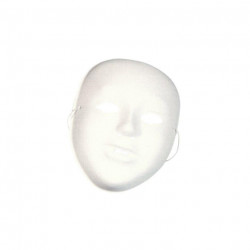 MASQUES ENFANTS BLANCS AVEC ELASTIQUES A DECORER LOT DE 12