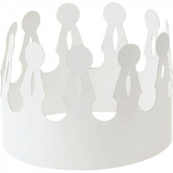 COURONNES EN CARTON BLANCHES LOT DE 24 A DECORER L16.1Xl12CM A PLAT AJUSTABLE TOUR DE TETE DE 54 A 60CM