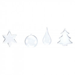 LOT DE 24 OBJETS EN PLASTIQUE CRISTAL À DÉCORER DONT 4 GRATUITS