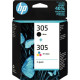 LOT DE 2 CARTOUCHES HP 305 ENCRE À LA MARQUE HP 6ZD17AE NOIR ET COULEURS
