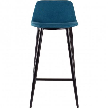 Lot de 2 tabourets Must bleu. Structure en contreplaqué. Revêtement tissu 100% polyester. Garniture en mousse polyuréthane 20 kg