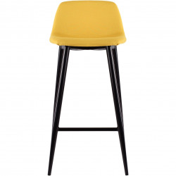 Lot de 2 tabourets Must jaune safran. Structure en contreplaqué. Revêtement tissu 100% polyester. Garniture en mousse polyurétha