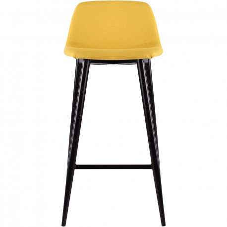 Lot de 2 tabourets Must jaune safran. Structure en contreplaqué. Revêtement tissu 100% polyester. Garniture en mousse polyurétha