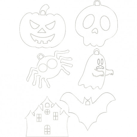 LOT DE 36 SUSPENSIONS HALLOWEEN EN CARTON BLANC