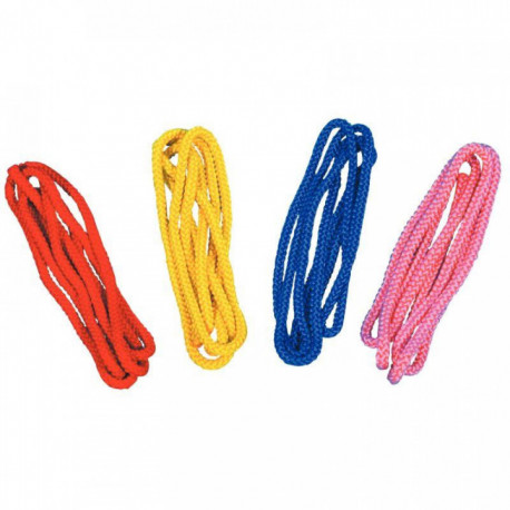 Lot de 4 cordes de GRS 2m coloris assortis. Corde tressée en nylon brillant.Longueur 2 mètres4 coloris assortis