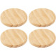 LOT DE 4 DESSOUS DE VERRE EN BOIS, DIAMÈTRE 10,5 CM