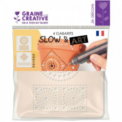 LOT DE 4 GABARITS MANDALA SLOW & ART