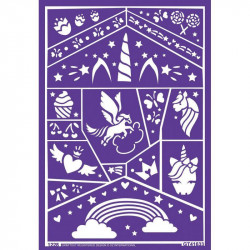 POCHOIRS MAQUILLAGE LOT DE 4 ASSORTIS 4 THEMES LICORNES DRAGONS FEES ET HALLOWEEN LAVABLES NON IRRITANTS ET REPOSITIONNABLES 