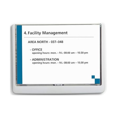 LOT DE 5 PLAQUE DE PORTE A5 PAYSAGE BLANC 210X148.5MM CLICK SIGN