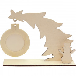 LOT DE 5 PORTE-PHOTOS NOËL EN BOIS