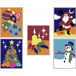 LOT DE 6 CARTES ADHÉSIVES NOEL À DÉCORER