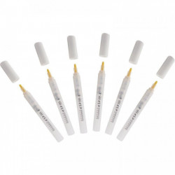 LOT DE 6 MARQUEURS VIDES RECHARGEABLES POUR ENCRES ET PEINTURES LIQUIDES POINTE OGIVE 4 MM