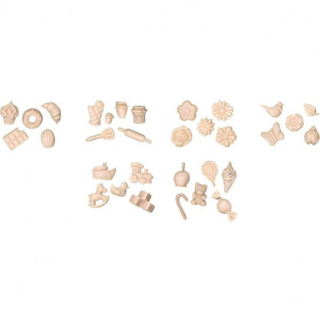 LOT DE 6 MINI MOULES EN SILICONE FORMES ASSORTIS