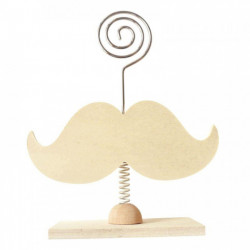 LOT DE 6 PORTE-PHOTOS EN BOIS FORME MOUSTACHE