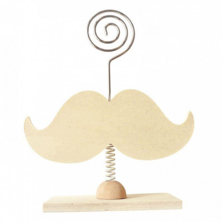 LOT DE 6 PORTE-PHOTOS EN BOIS FORME MOUSTACHE