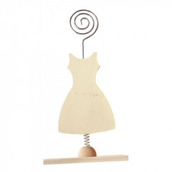 LOT DE 6 PORTE-PHOTOS EN BOIS FORME ROBE